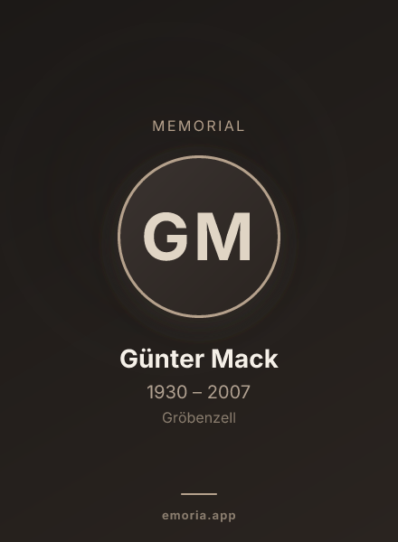 Memorial portrait of Günter Mack