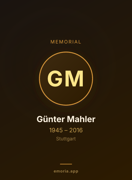 Memorial portrait of Günter Mahler