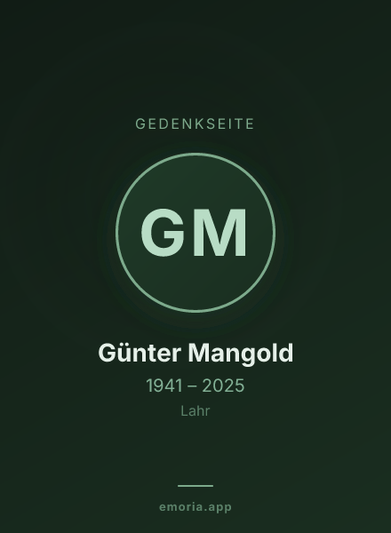 Gedenkportrait von Günter Mangold