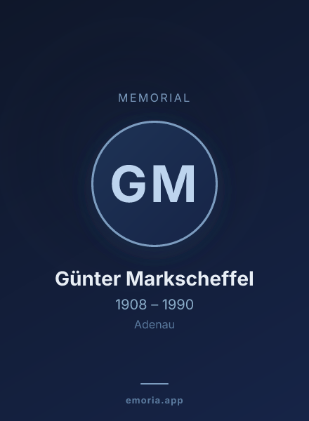 Memorial portrait of Günter Markscheffel
