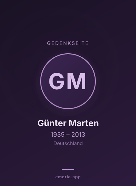 Gedenkportrait von Günter Marten
