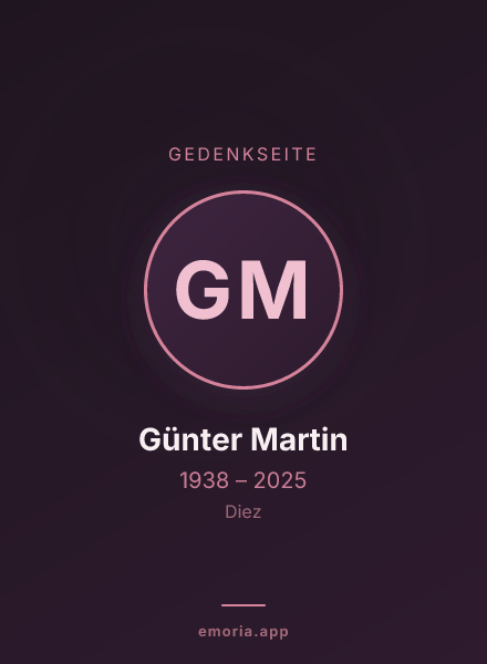 Gedenkportrait von Günter Martin