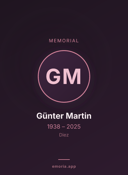 Memorial portrait of Günter Martin