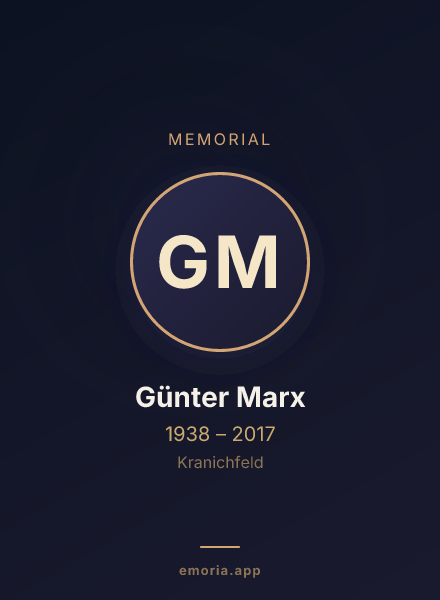 Memorial portrait of Günter Marx