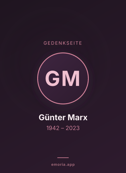 Gedenkportrait von Günter Marx