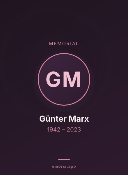 Memorial portrait of Günter Marx