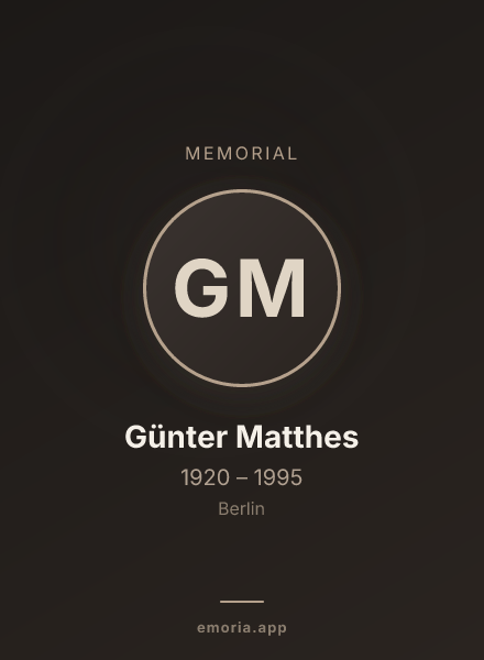Memorial portrait of Günter Matthes