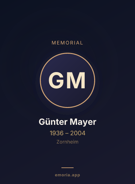 Memorial portrait of Günter Mayer
