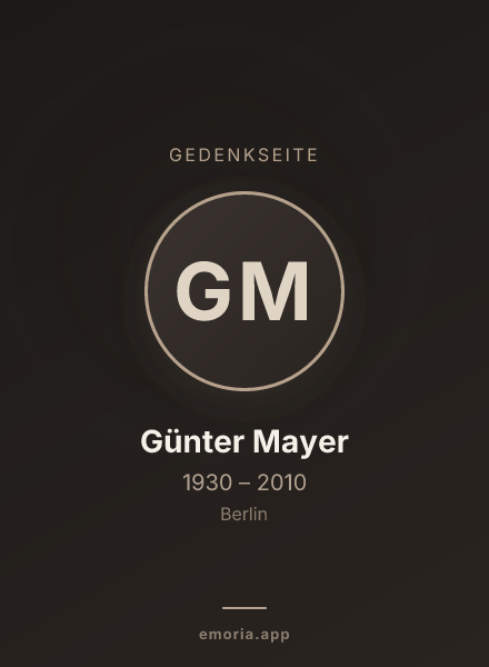 Gedenkportrait von Günter Mayer