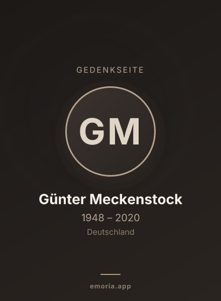 Gedenkportrait von Günter Meckenstock