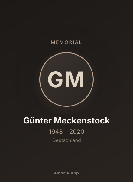 Memorial portrait of Günter Meckenstock