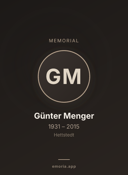 Memorial portrait of Günter Menger