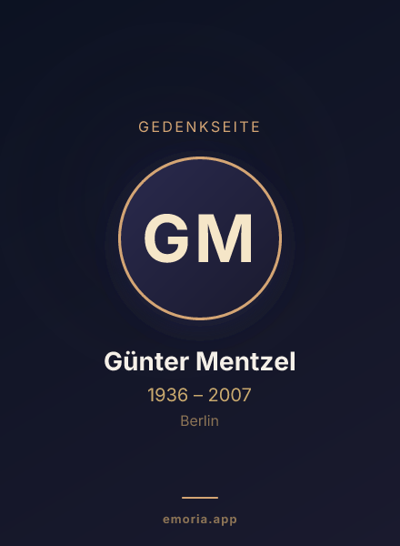 Gedenkportrait von Günter Mentzel