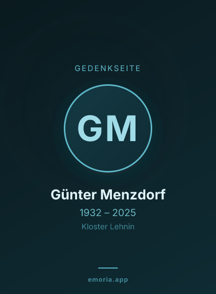 Gedenkportrait von Günter Menzdorf