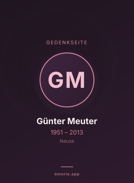 Gedenkportrait von Günter Meuter