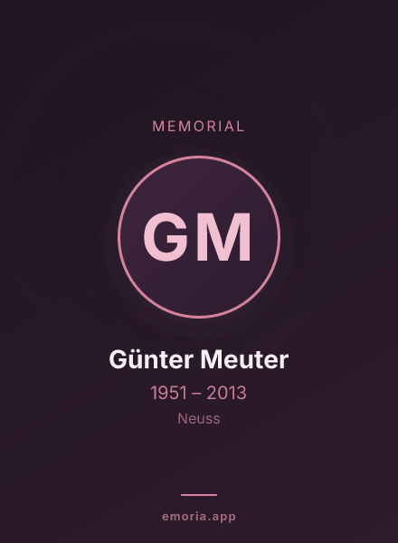 Memorial portrait of Günter Meuter