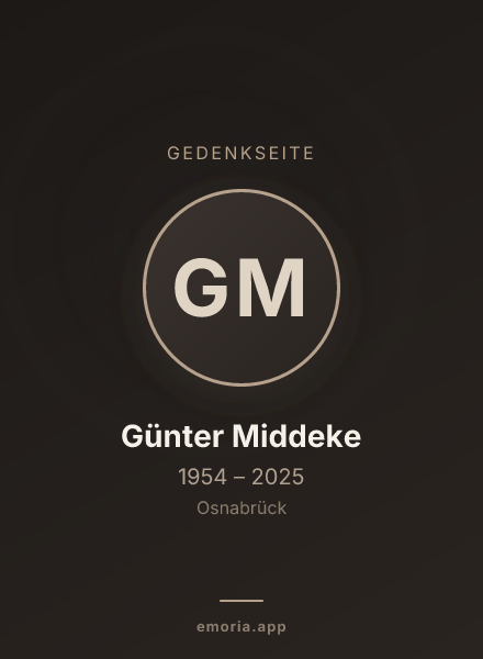 Gedenkportrait von Günter Middeke