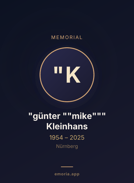 Memorial portrait of "günter ""mike""" Kleinhans