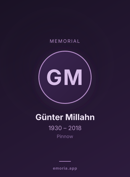 Memorial portrait of Günter Millahn