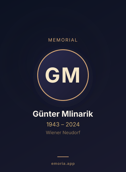 Memorial portrait of Günter Mlinarik