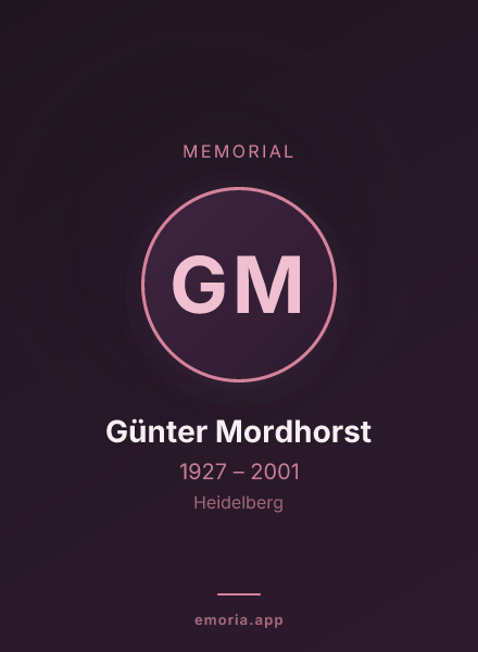 Memorial portrait of Günter Mordhorst