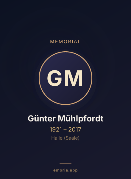 Memorial portrait of Günter Mühlpfordt