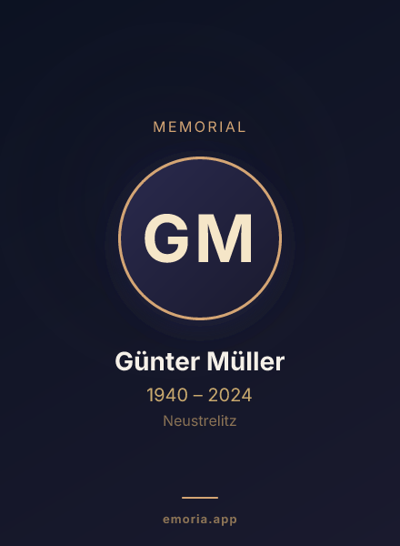 Memorial portrait of Günter Müller