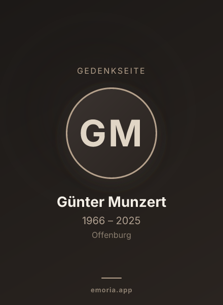 Gedenkportrait von Günter Munzert