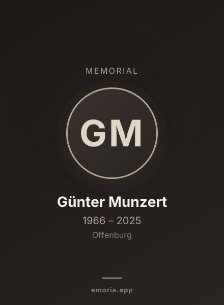 Memorial portrait of Günter Munzert