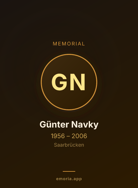 Memorial portrait of Günter Navky