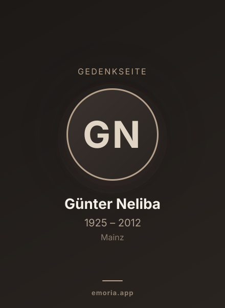 Gedenkportrait von Günter Neliba