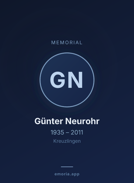 Memorial portrait of Günter Neurohr