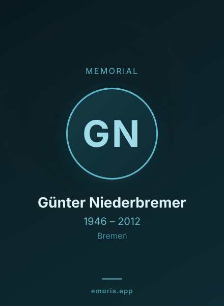 Memorial portrait of Günter Niederbremer