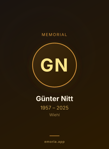 Memorial portrait of Günter Nitt