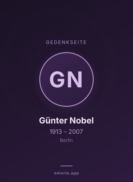 Gedenkportrait von Günter Nobel