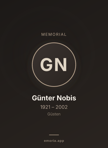 Memorial portrait of Günter Nobis