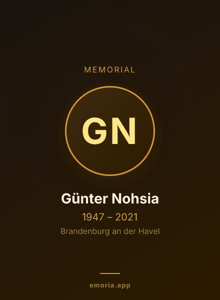 Memorial portrait of Günter Nohsia