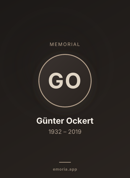 Memorial portrait of Günter Ockert