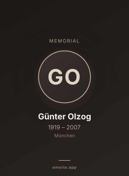 Memorial portrait of Günter Olzog