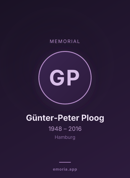 Memorial portrait of Günter-Peter Ploog