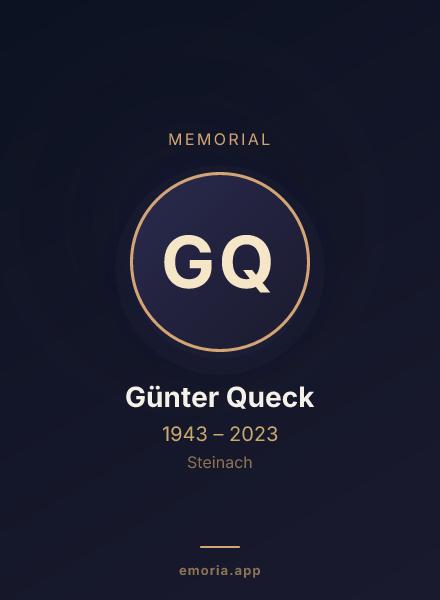 Memorial portrait of Günter Queck