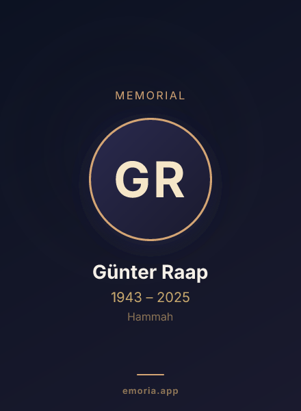 Memorial portrait of Günter Raap