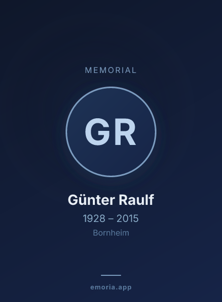 Memorial portrait of Günter Raulf