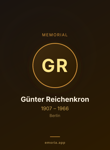 Memorial portrait of Günter Reichenkron