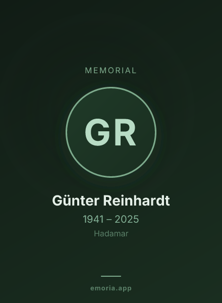 Memorial portrait of Günter Reinhardt