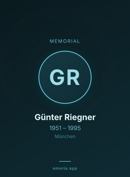 Memorial portrait of Günter Riegner