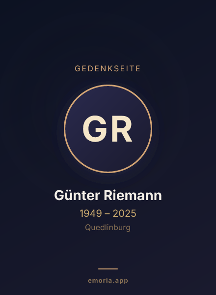 Gedenkportrait von Günter Riemann