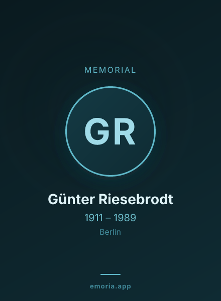 Memorial portrait of Günter Riesebrodt