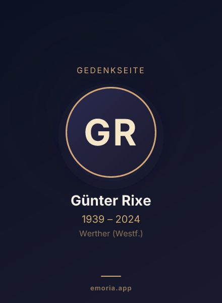 Gedenkportrait von Günter Rixe