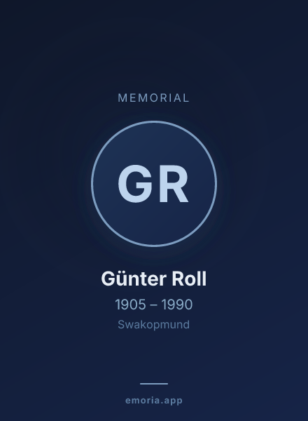 Memorial portrait of Günter Roll